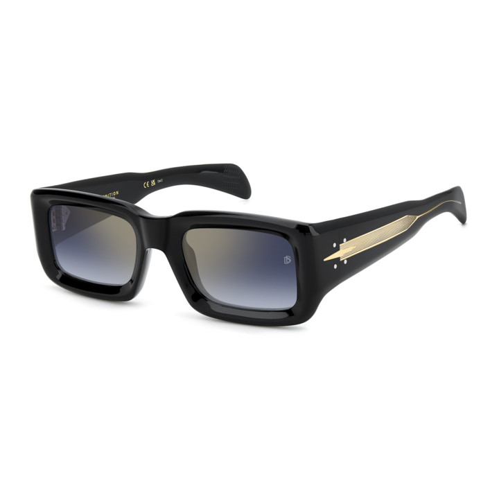 Lunettes de soleil David Beckham DB 7131/S Black / verres Blue Shaded Gold Mirror (807-1V)