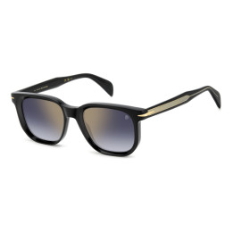 Lunettes de soleil David Beckham DB 7133/S Black / verres Blue Shaded Gold Mirror (807-1V)