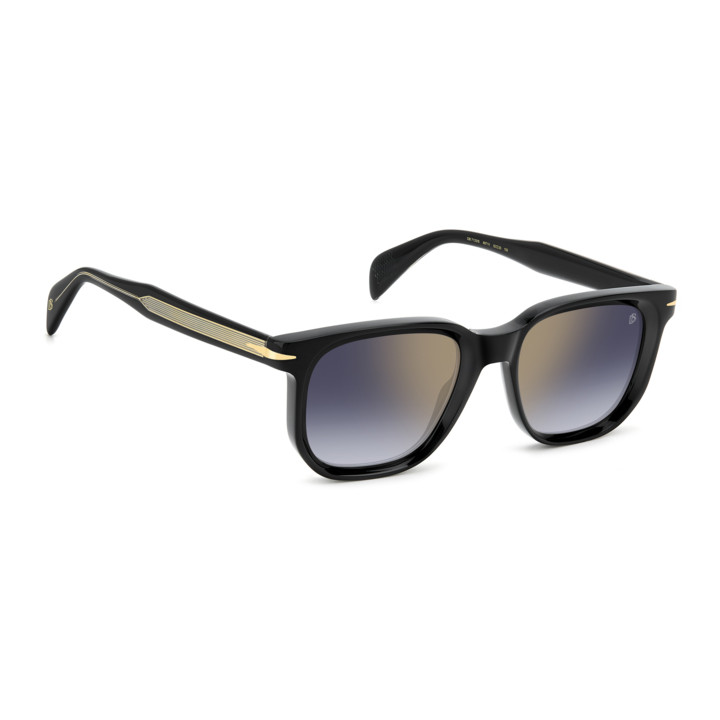 Lunettes de soleil David Beckham DB 7133/S Black / verres Blue Shaded Gold Mirror (807-1V)