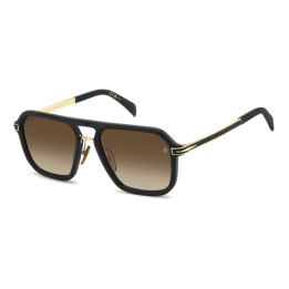 Lunettes de soleil David Beckham DB 7136/S Matte Black Gold / verres Black Brown Green Antireflex (I46-86)