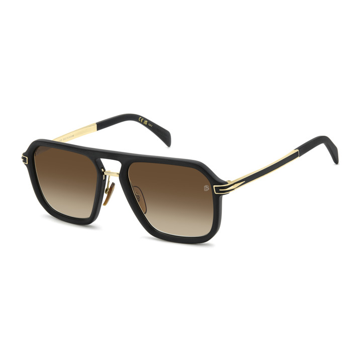 Lunettes de soleil David Beckham DB 7136/S Matte Black Gold / verres Black Brown Green Antireflex (I46-86)