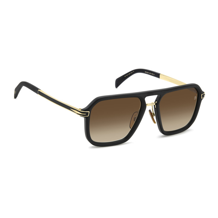 Lunettes de soleil David Beckham DB 7136/S Matte Black Gold / verres Black Brown Green Antireflex (I46-86)