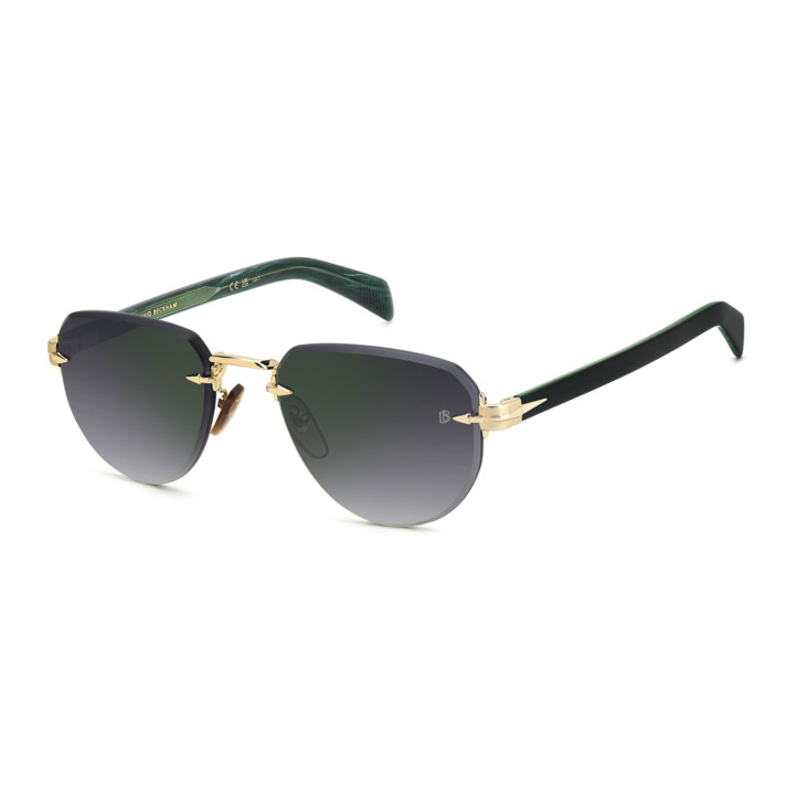 Lunettes de soleil David Beckham DB 7144/S Gold Green / verres Grey Shaded Green Mirror (PEF-NU)