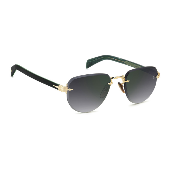 Lunettes de soleil David Beckham DB 7144/S Gold Green / verres Grey Shaded Green Mirror (PEF-NU)