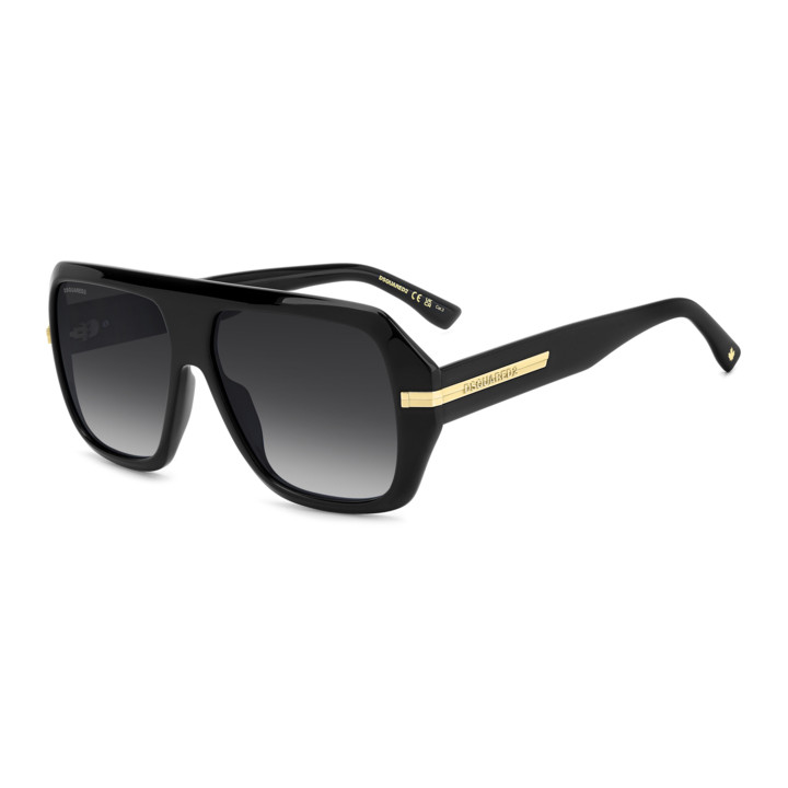 Lunettes de soleil Dsquared2 D2 0160/S Black / verres Dark Grey Shaded (807-9O)