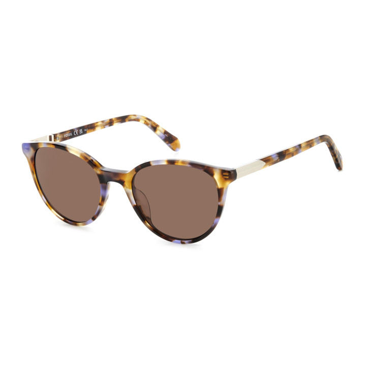 Lunettes de soleil Fossil FOS 2154/S Violet Blue Havana / verres Brown (1JP-70)