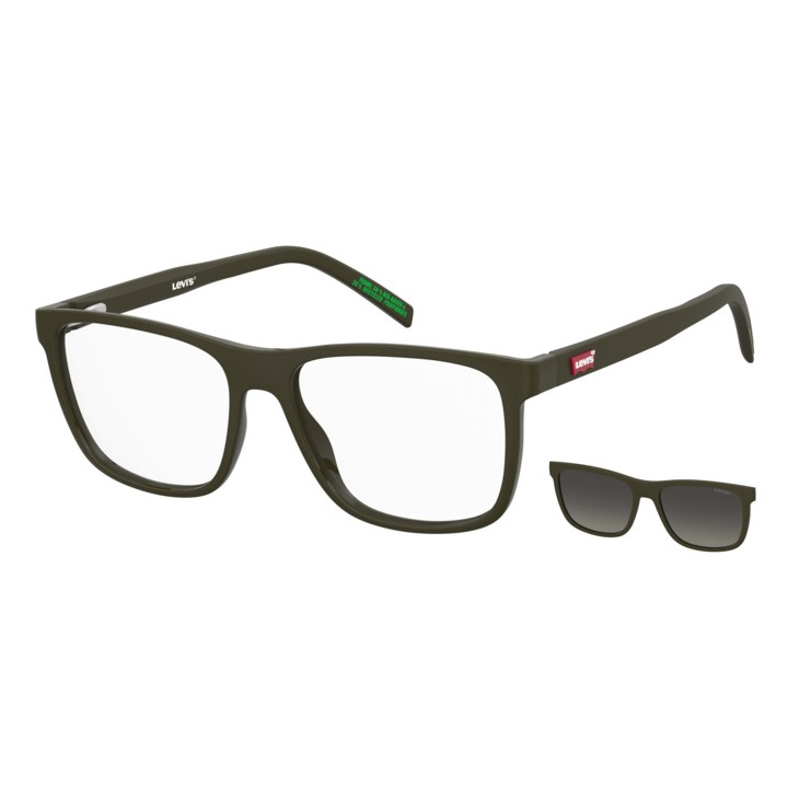 Lunettes de vue avec clip solaire Levi's LV 5084/C Green / verres Green Shaded Polarized (1ED-LB)