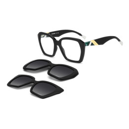 Lunettes de vue avec clip solaire Missoni MIS 0222/C2 Black / verres Grey Shaded Polarized (807-WJ)
