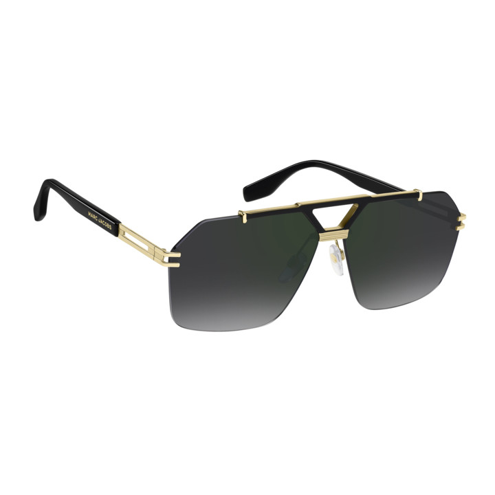 Lunettes de soleil Marc Jacobs MARC 837/S Gold Black 2 / verres Grey Shaded Green Mirror (RHL-NU)