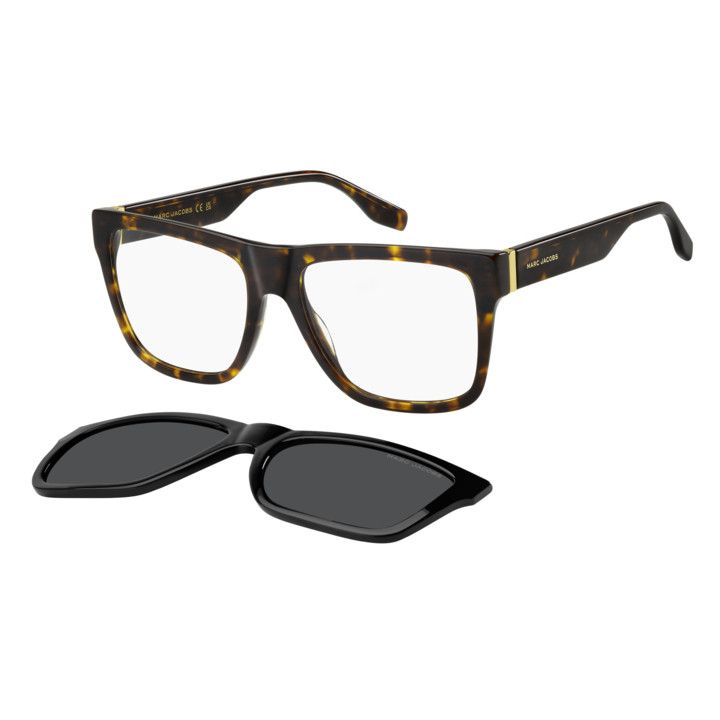 Lunettes de vue avec clip solaire Marc Jacobs MARC 848/C Havana / verres Grey Polarized (086-M9)