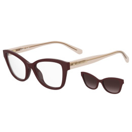 Lunettes de vue avec clip solaire Moschino Love MOL657/C/TN Burgundy 2 / verres Brown Shaded (LHF-HA)