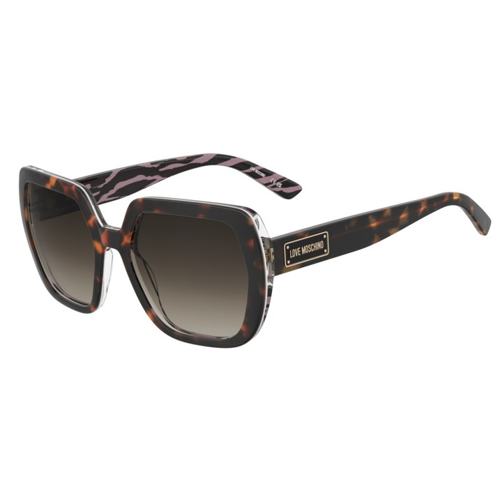Lunettes de soleil Moschino Love MOL082/S Havana Patttrn Pink / verres Brown Shaded (MAP-HA)