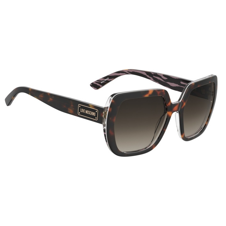 Lunettes de soleil Moschino Love MOL082/S Havana Patttrn Pink / verres Brown Shaded (MAP-HA)