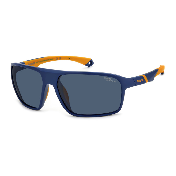 Lunettes de soleil Polaroid PLD 7058/S Matte Blue / verres Blue Polarized Hight Contrast (FLL-7I)