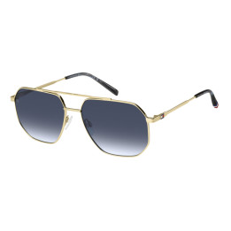 Lunettes de soleil Tommy Hilfiger TH 2191/S Gold / verres Dk Blue Shaded (J5G-08)