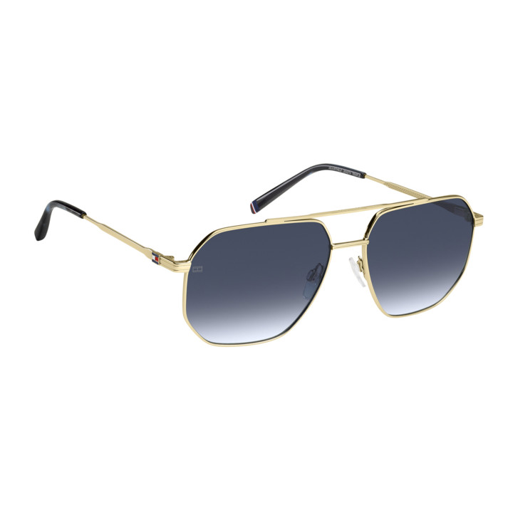 Lunettes de soleil Tommy Hilfiger TH 2191/S Gold / verres Dk Blue Shaded (J5G-08)