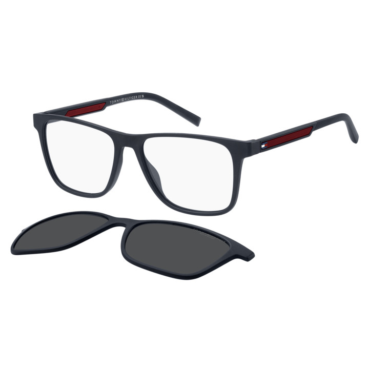 Lunettes de vue avec clip solaire Tommy Hilfiger TH 2203/C Blue Red / verres Grey Polarized (8RU-M9)