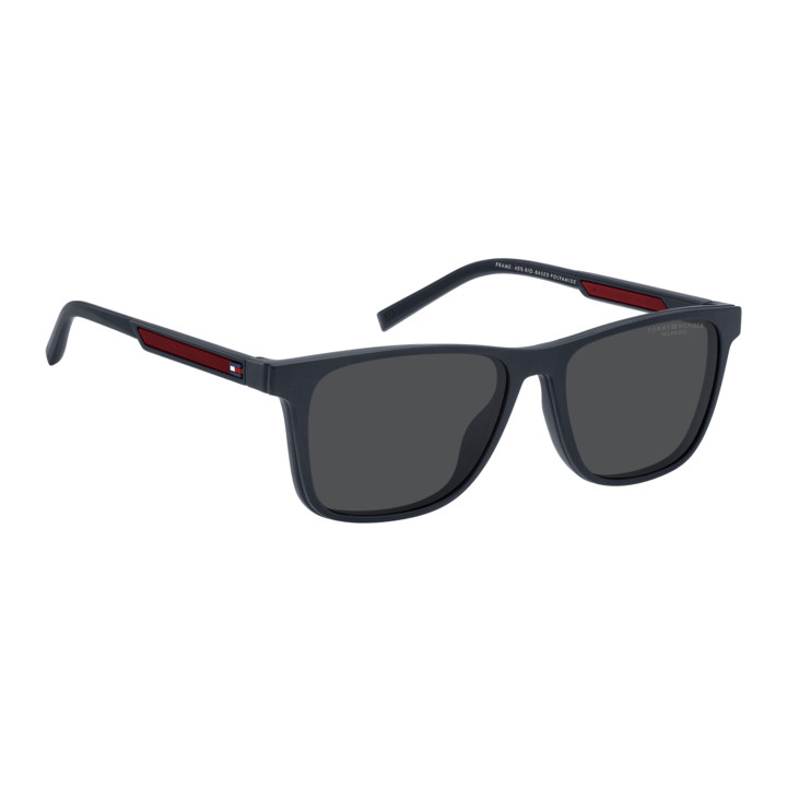 Lunettes de vue avec clip solaire Tommy Hilfiger TH 2203/C Blue Red / verres Grey Polarized (8RU-M9)