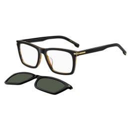 Lunettes de vue avec clip solaire BOSS 1726/G/CS Black Striped Brown / verres Green Polarized (05K-UC)