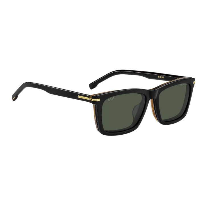 Lunettes de vue avec clip solaire BOSS 1726/G/CS Black Striped Brown / verres Green Polarized (05K-UC)
