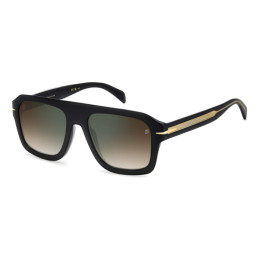 Lunettes de soleil David Beckham DB 7127/S Black Gold / verres Brown Shaded Green Mirror (2M2-QY)