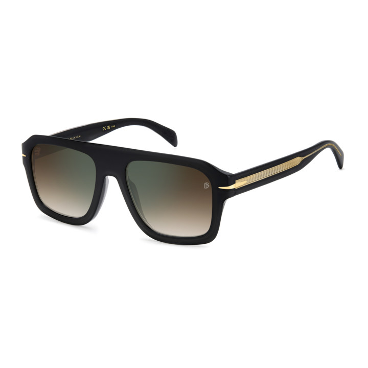 Lunettes de soleil David Beckham DB 7127/S Black Gold / verres Brown Shaded Green Mirror (2M2-QY)