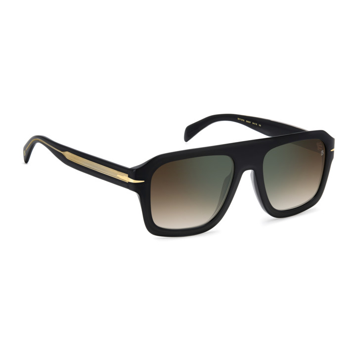 Lunettes de soleil David Beckham DB 7127/S Black Gold / verres Brown Shaded Green Mirror (2M2-QY)