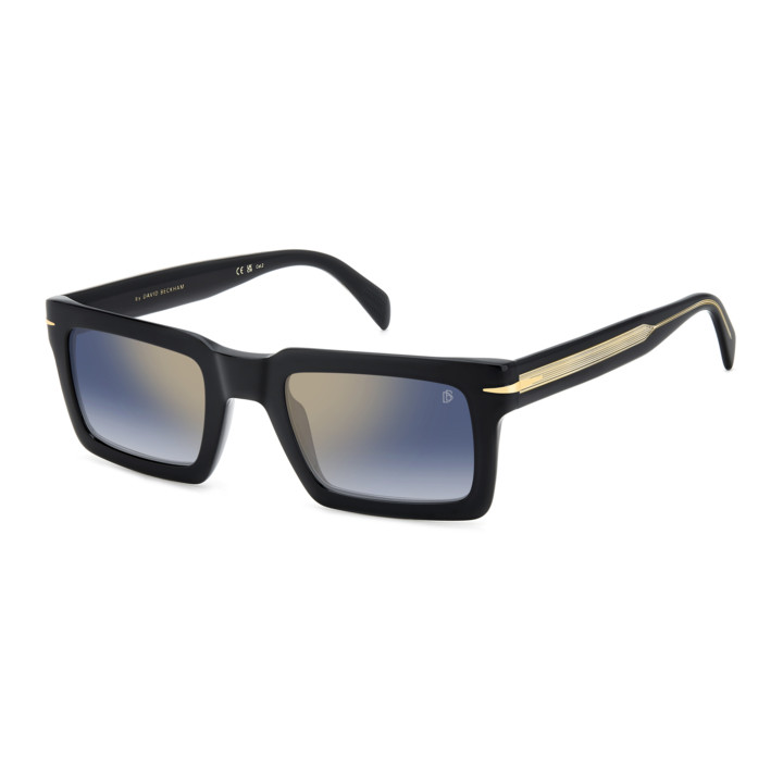 Lunettes de soleil David Beckham DB 7126/S Black Gold / verres Blue Shaded Gold Mirror (2M2-1V)