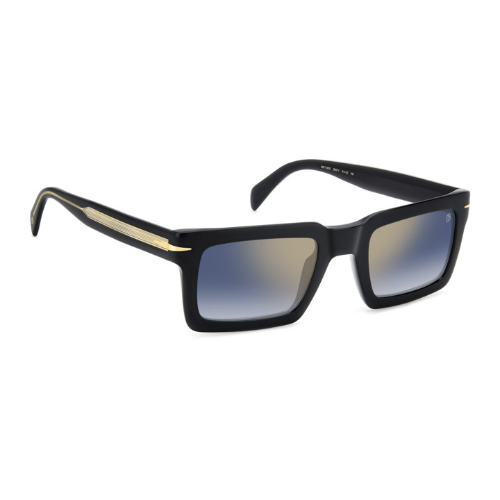 Lunettes de soleil David Beckham DB 7126/S Black Gold / verres Blue Shaded Gold Mirror (2M2-1V)