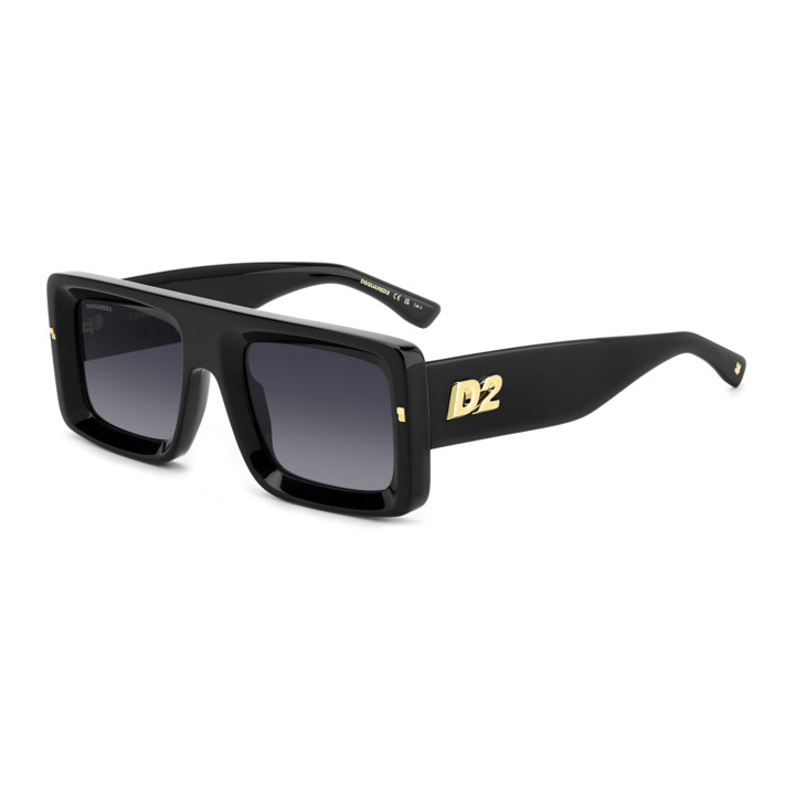 Lunettes de soleil Dsquared2 D2 0141/S Black / verres Dark Grey Shaded (807-9O)