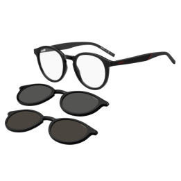 Lunettes de vue avec clip solaire HUGO HG 1330/CS2 Black / verres Transparent (807-99)