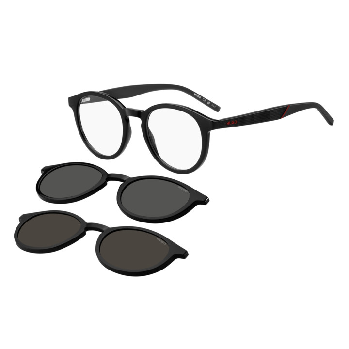 Lunettes de vue avec clip solaire HUGO HG 1330/CS2 Black / verres Transparent (807-99)