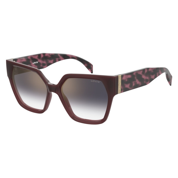 Lunettes de soleil Levi's LV 1077/S Red / verres Grey Shaded Gold Mirror (C9A-FQ)
