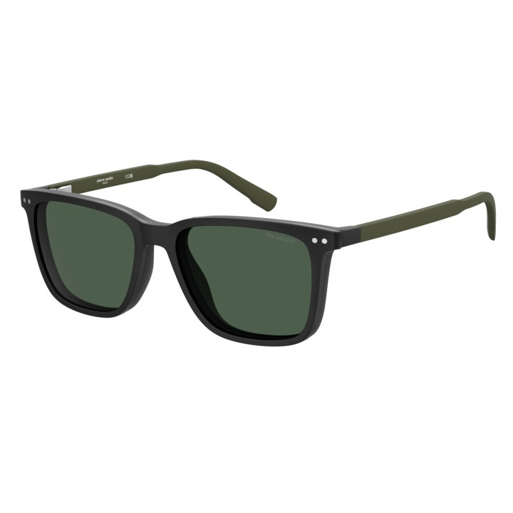 Lunettes de vue avec clip solaire Pierre Cardin P.C. 6280/CS Matte Black Green / verres Green Polarized (3OL-UC)