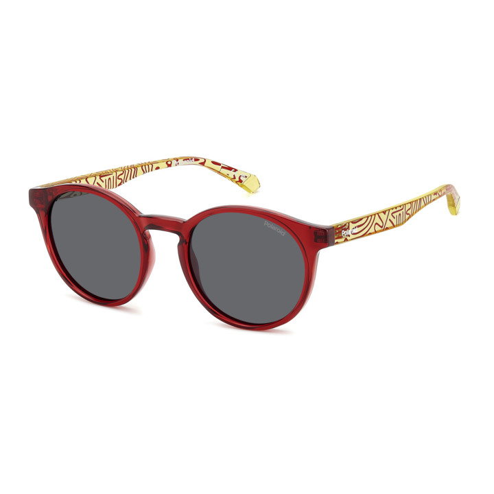 Lunettes de soleil Polaroid Kids PLD 8061/S Red Yellow / verres Grey Polarized (AHY-M9)