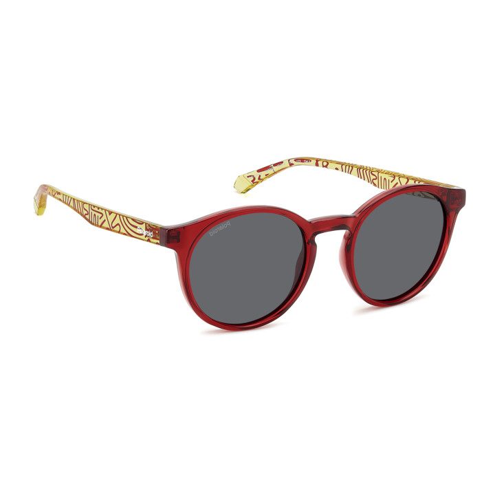 Lunettes de soleil Polaroid Kids PLD 8061/S Red Yellow / verres Grey Polarized (AHY-M9)