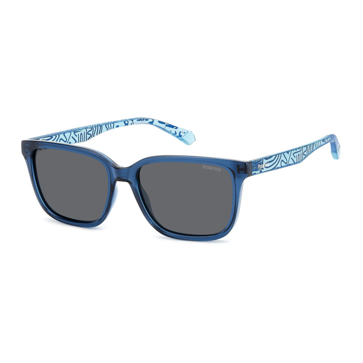 Lunettes de soleil Polaroid Kids PLD 8063/S Blue Azure / verres Grey Polarized (ZX9-M9)