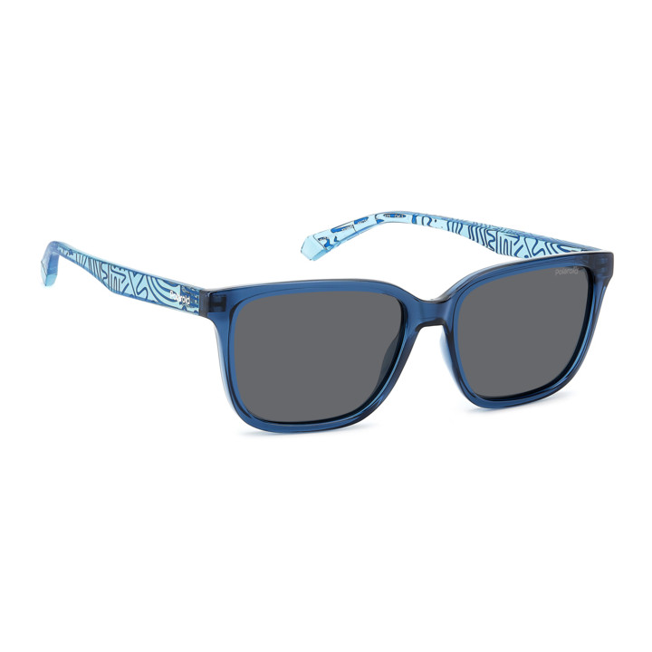 Lunettes de soleil Polaroid Kids PLD 8063/S Blue Azure / verres Grey Polarized (ZX9-M9)