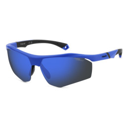 Lunettes de soleil Polaroid PLD 7055/S Matte Blue / verres Blue Mirror Polarized High Contrast (FLL-QG)