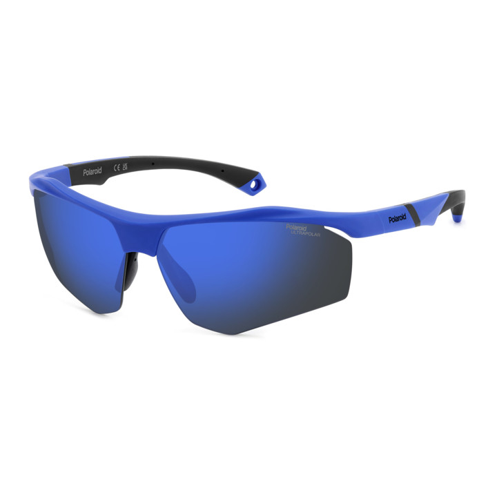 Lunettes de soleil Polaroid PLD 7055/S Matte Blue / verres Blue Mirror Polarized High Contrast (FLL-QG)