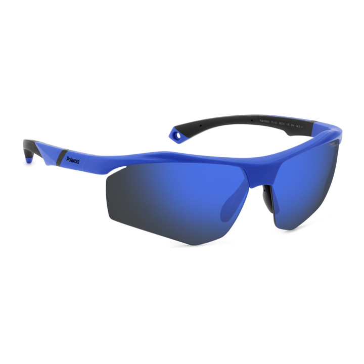 Lunettes de soleil Polaroid PLD 7055/S Matte Blue / verres Blue Mirror Polarized High Contrast (FLL-QG)