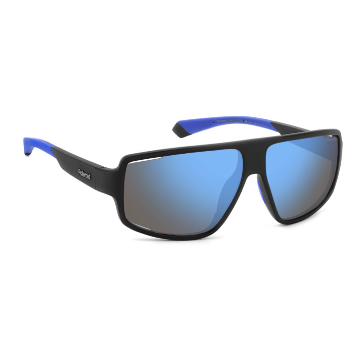 Lunettes de soleil Polaroid PLD 7054/S Matte Black Blue / verres Blue Mirror Polarized (0VK-5X)