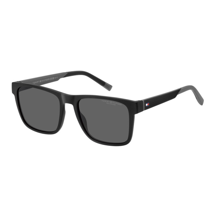 Lunettes de soleil Tommy Hilfiger TH 2144/S Black Grey / verres Grey Polarized (08A-M9)