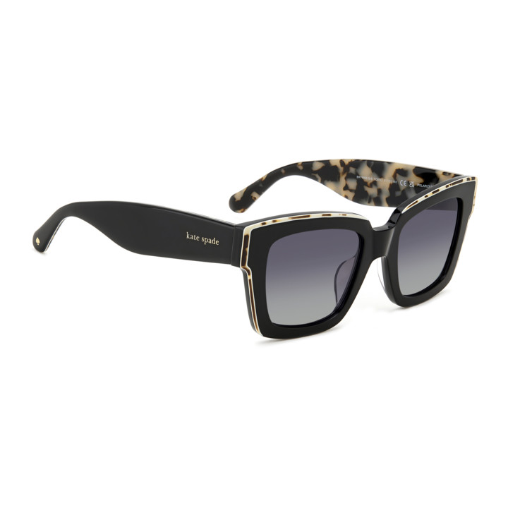 Lunettes de soleil Kate Spade BRYNNE/G/S Black White Havana / verres Grey Shaded Polarized (TCB-WJ)