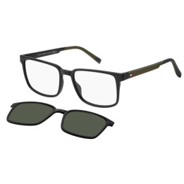 Lunettes de vue avec clip solaire Tommy Hilfiger TH 2145/CS Black Green / verres Green Polarized (7ZJ-UC)