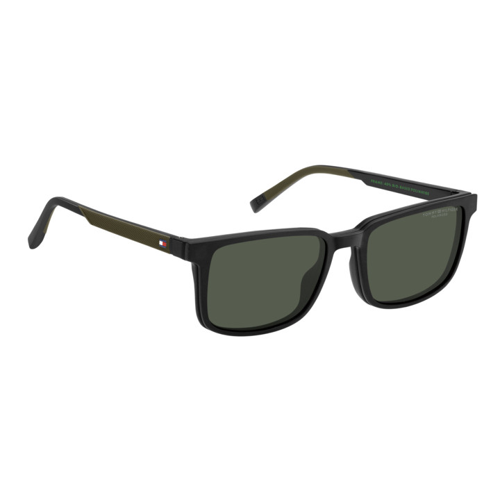 Lunettes de vue avec clip solaire Tommy Hilfiger TH 2145/CS Black Green / verres Green Polarized (7ZJ-UC)