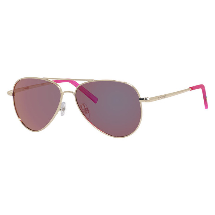 Lunettes de soleil Polaroid Kids PLD 8015/N Gold / verres Grey Pink Mirror Polarized (J5G-AI)