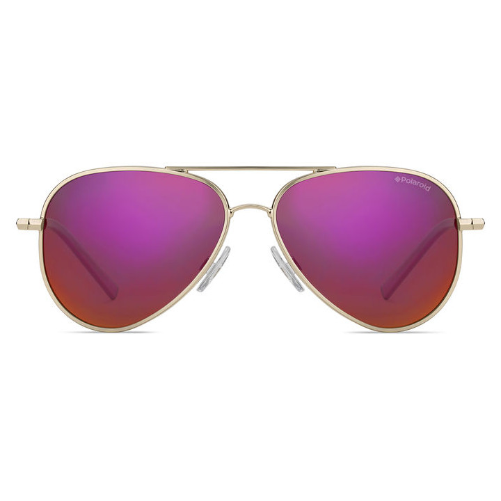 Lunettes de soleil Polaroid Kids PLD 8015/N Gold / verres Grey Pink Mirror Polarized (J5G-AI)
