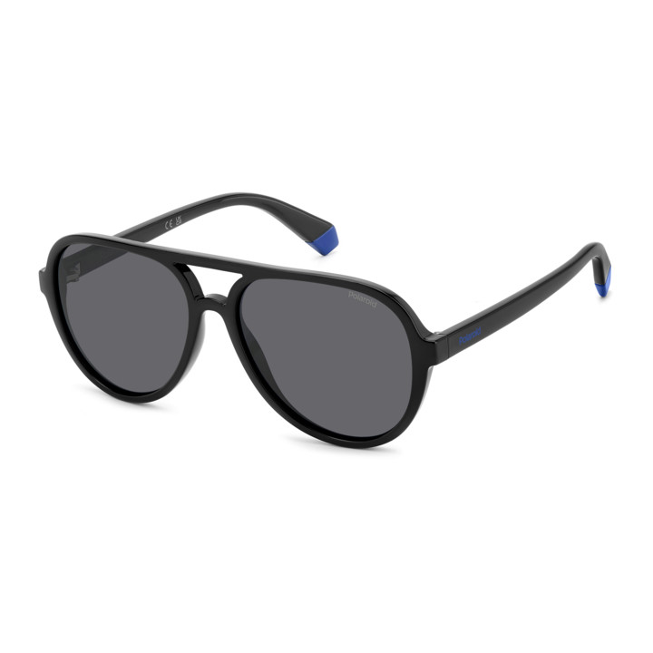 Lunettes de soleil Polaroid Kids PLD 8046/S/T Black / verres Grey Polarized (807-M9)