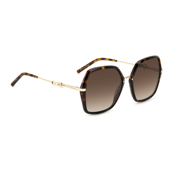 Lunettes de soleil Carolina Herrera HER 0217/S Brown Havana Gold / verres Brown Shaded (LVL-HA)